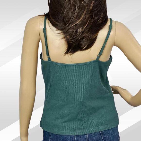 2/$30 Andie The Cami Waffle Tank Top Fern Size L | Soft & Casual Lounge Style - Picture 5 of 8